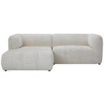 ECKSOFA  in Chenille Creme  164/255 cm  - Creme/Schwarz, KONVENTIONELL, Kunststoff/Textil (164/255cm) - Carryhome