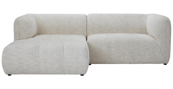 ECKSOFA Creme Chenille  - Creme/Schwarz, KONVENTIONELL, Kunststoff/Textil (164/255cm) - Ambia Home
