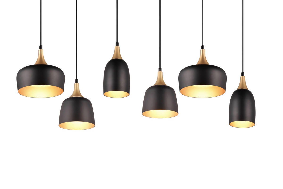 HÄNGELEUCHTE 90,5/32,5/150 cm    - Schwarz, Design, Metall (90,5/32,5/150cm) - Trio Leuchten