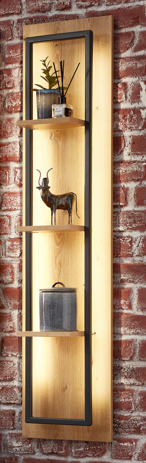GARDEROBE Grau, Eichefarben - Eichefarben/Grau, Natur, Holz/Textil (293/203/38cm)