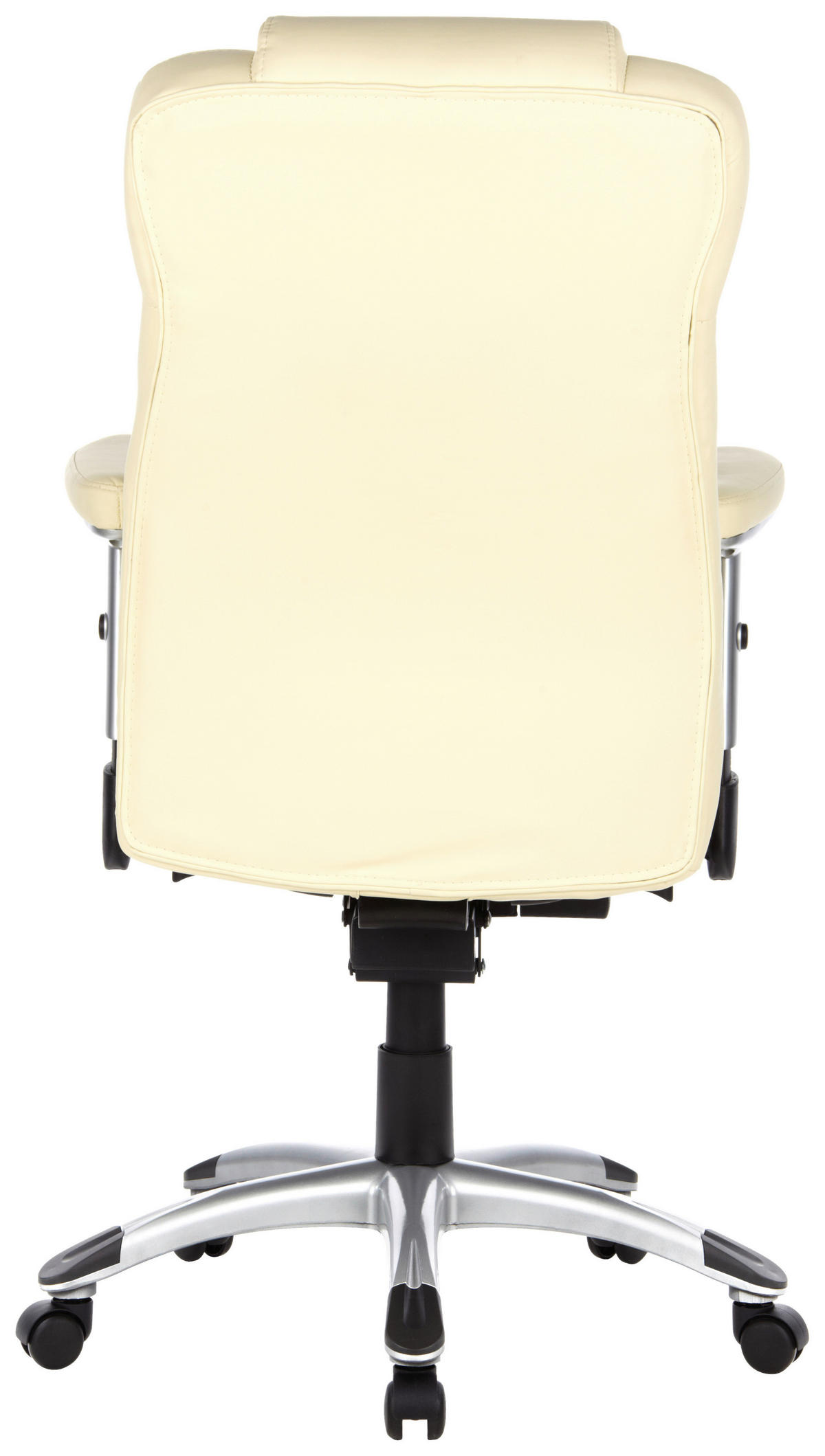 CHEFSESSEL Lederlook Creme, Silberfarben  - Silberfarben/Creme, MODERN, Kunststoff/Textil (63/131/53cm) - MID.YOU