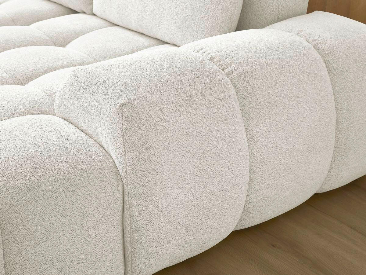 ECKSCHLAFSOFA EVEREST  mit Rücken echt, Armteil links, Armteil rechts Flachgewebe Weiß  - Schwarz/Weiß, MODERN, Kunststoff/Textil (212/423/198cm)