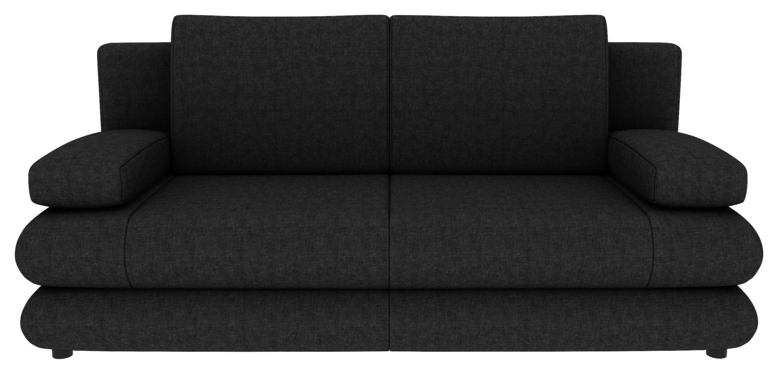 SCHLAFSOFA  mit Liegefunktion, Rücken echt Mikrofaser Anthrazit  - Anthrazit/Schwarz, KONVENTIONELL, Kunststoff/Textil (212/93/90cm) - Carryhome