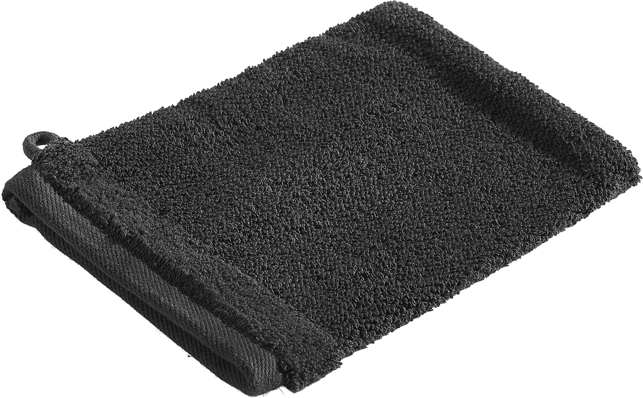 WASCHHANDSCHUHSET BONITA Schwarz 4-teilig  - Schwarz, Natur, Textil (16/21cm) - Bio:Vio