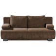 SCHLAFSOFA Rowan in Cord Dunkelbraun  - Dunkelbraun, KONVENTIONELL, Textil/Metall (196/89/94cm) - Novel
