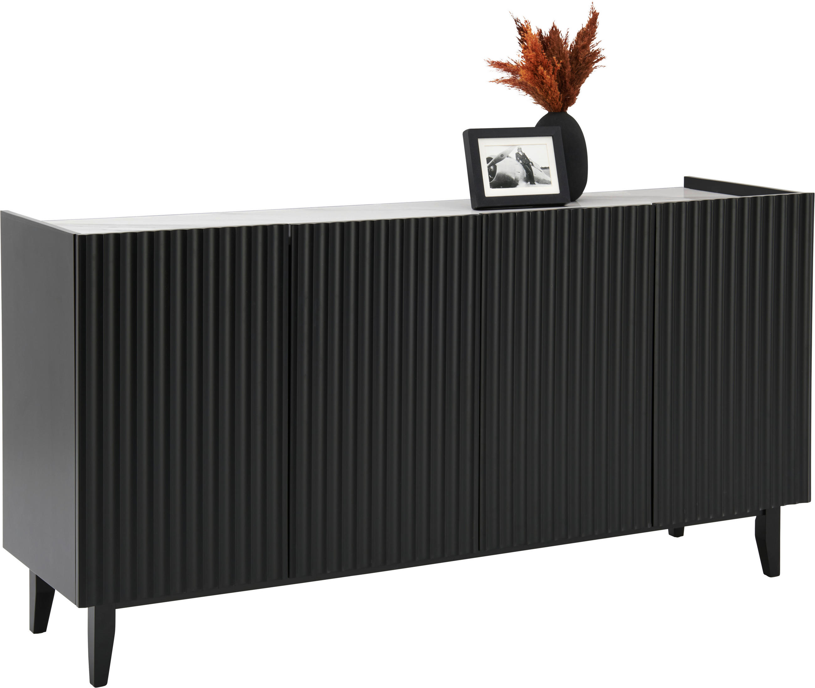 SIDEBOARD  in 157/80/45 cm  - Schwarz, LIFESTYLE, Holz/Holzwerkstoff (157/80/45cm) - Livetastic