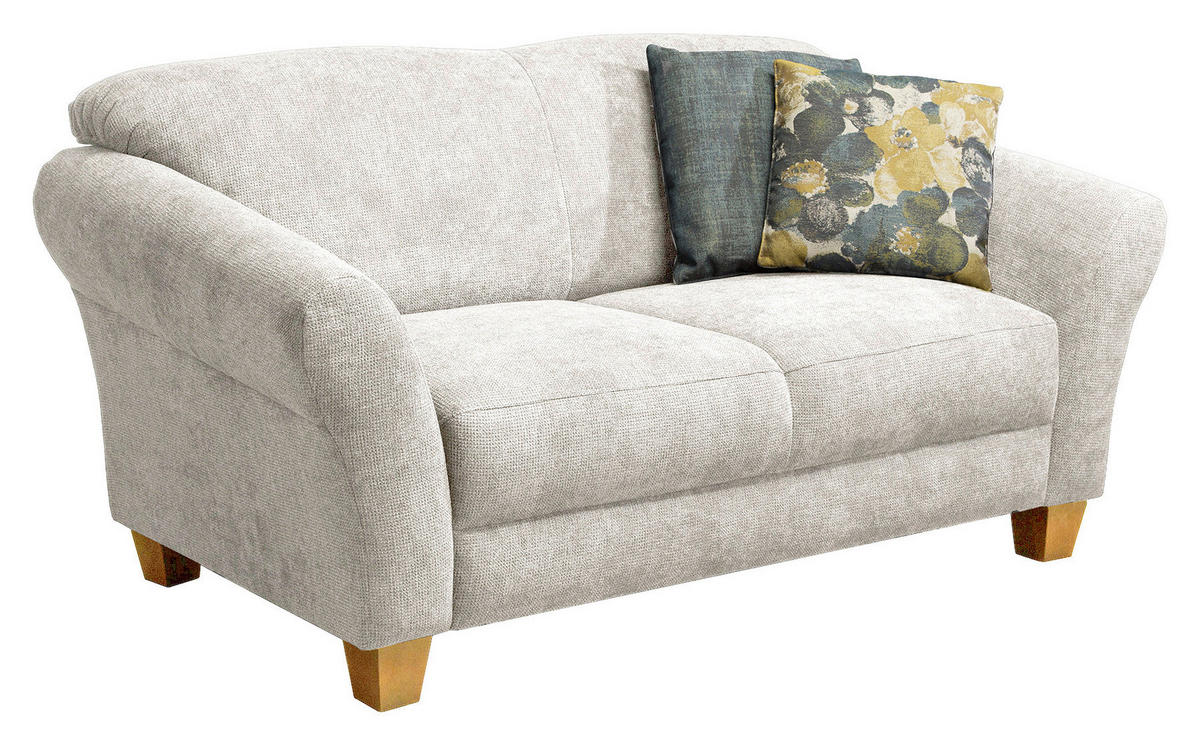2-SITZER-SOFA in Flachgewebe Creme  - Creme/Naturfarben, Konventionell, Holz/Textil (163/84/89cm) - Sit & More