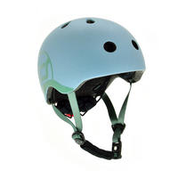 KINDERHELM Safety Helmet  - Blau/Dunkelgrün, Trend, Kunststoff/Textil (XXS-Snull) - Scoot and Ride