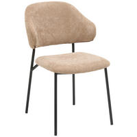 STUHL Mikrofaser Braun, Schwarz  - Schwarz/Braun, KONVENTIONELL, Textil/Metall (52/83/61cm) - MID.YOU
