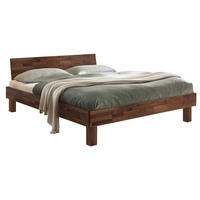 BETT 200/200 cm,  in Nussbaumfarben,  - Nussbaumfarben, Natur, Holz (200/200cm) - Hasena