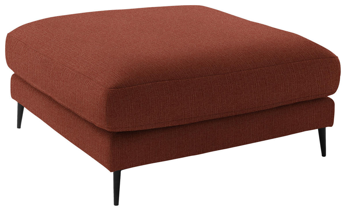 ECKSOFA in Flachgewebe Rostfarben  253/177 cm  - Rostfarben/Schwarz, Design, Textil/Metall (253/177cm) - Dieter Knoll