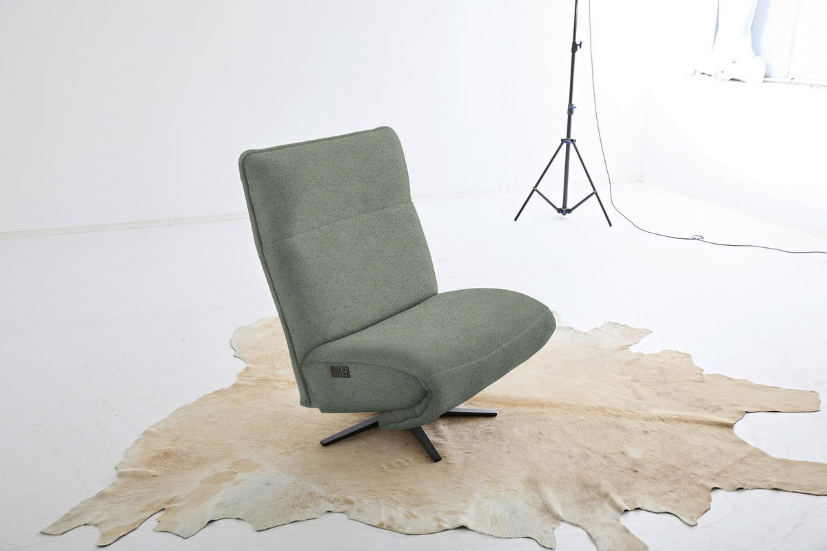 RELAXSESSEL in Textil Thymiangrün  - Thymiangrün/Schwarz, Modern, Textil/Metall (90/106/96cm) - Chilliano