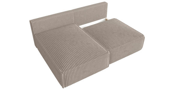 ECKSOFA Beige Cord Zierkissen, Rückenkissen, Schlaffunktion, Rücken echt  - Beige/Schwarz, MODERN, Kunststoff/Textil (153/200cm) - Xora