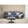 BIGSOFA  in Webstoff Blau  - Blau/Schwarz, KONVENTIONELL, Textil/Metall (282/94/127cm) - Ambia Home
