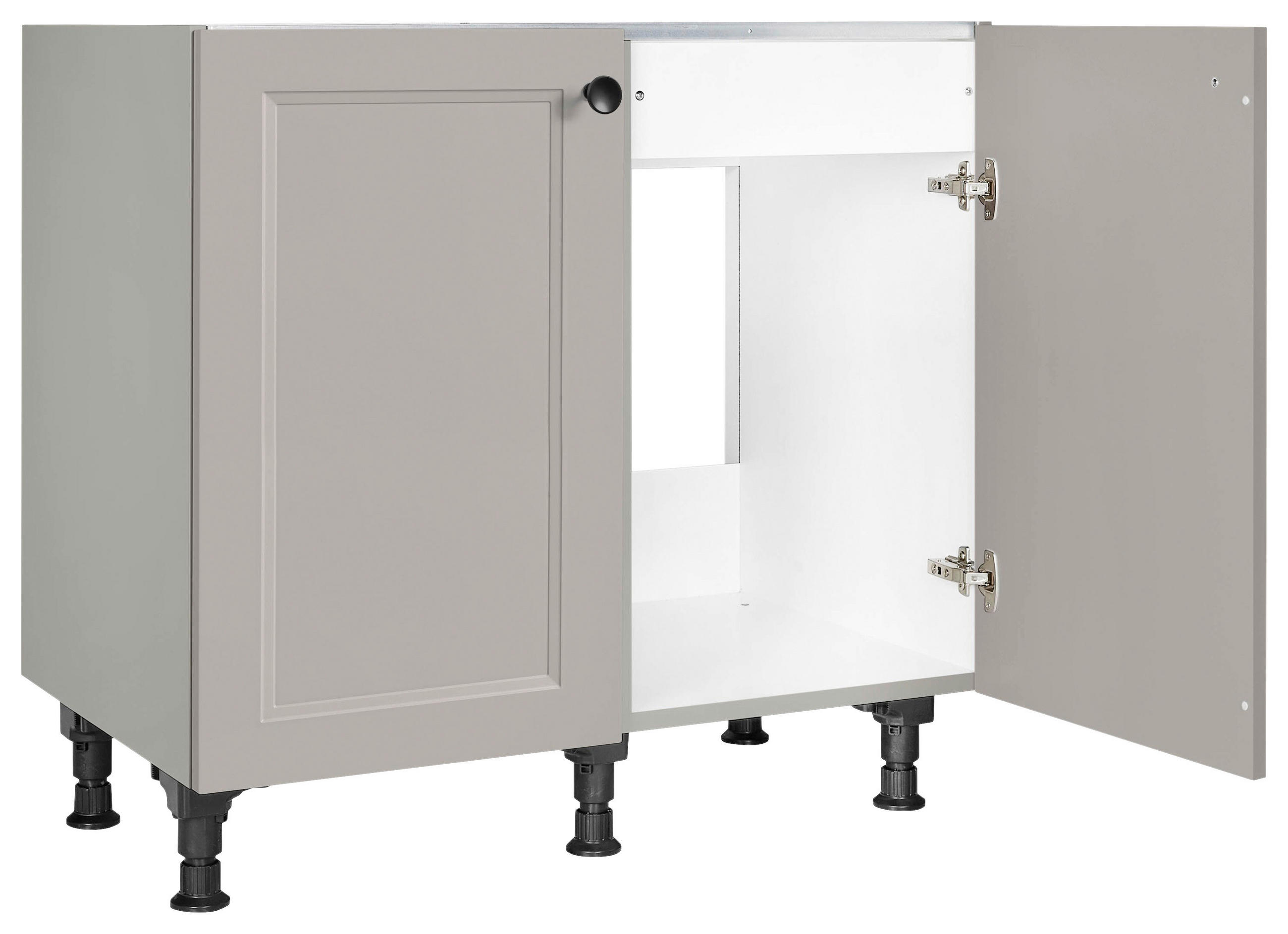 SPÜLENUNTERSCHRANK 90/87/56 cm  in Grau  - Schwarz/Grau, MODERN, Holzwerkstoff/Metall (90/87/56cm) - Nobilia