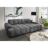 BIGSOFA in Bouclé Anthrazit  - Anthrazit/Schwarz, MODERN, Kunststoff/Textil (304/87/155cm) - Livetastic