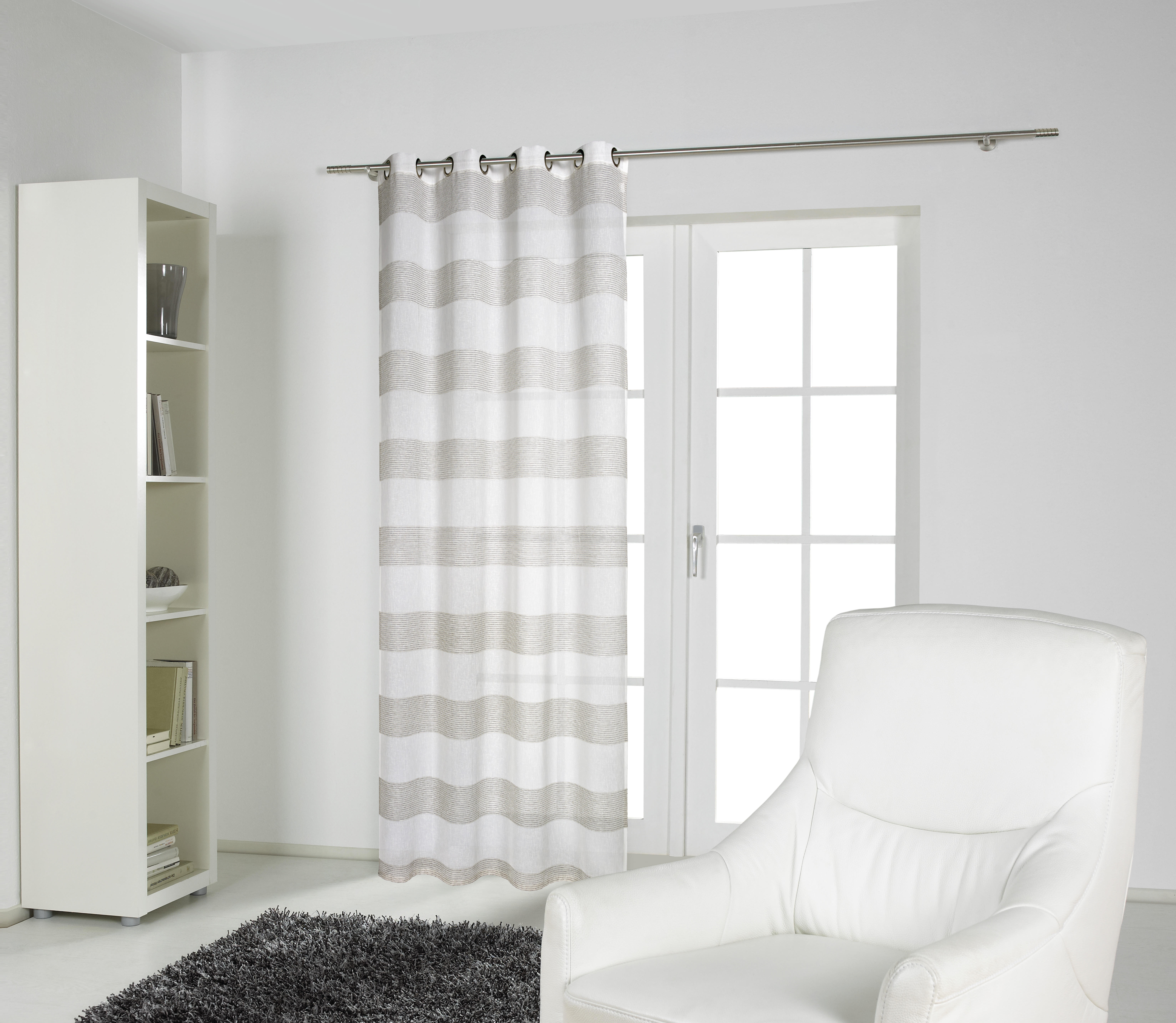 ÖSENSCHAL WIRSOW STREIF transparent 140/245 cm   - Taupe, Basics, Textil (140/245cm) - Esposa