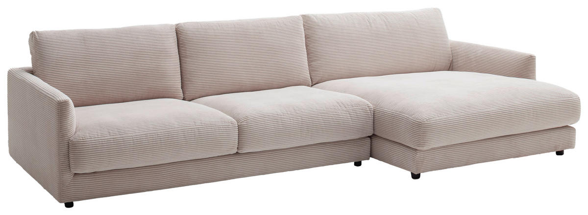 ECKSOFA  in Cord Beige  322/170 cm  - Beige/Schwarz, Design, Kunststoff/Textil (322/170cm) - Schöner Wohnen