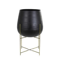 PFLANZENTOPF  BERTENS  - Goldfarben/Schwarz, Basics, Metall (50/85cm) - Light & Living
