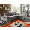 ECKSOFA in Mikrovelours Schlammfarben  - Schlammfarben/Silberfarben, Konventionell, Holzwerkstoff/Kunststoff (276/188cm) - MID.YOU