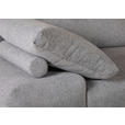ECKSOFA Grau Flachgewebe Rückenkissen, Rücken echt  - Schwarz/Grau, KONVENTIONELL, Textil/Metall (310/240cm) - Carryhome