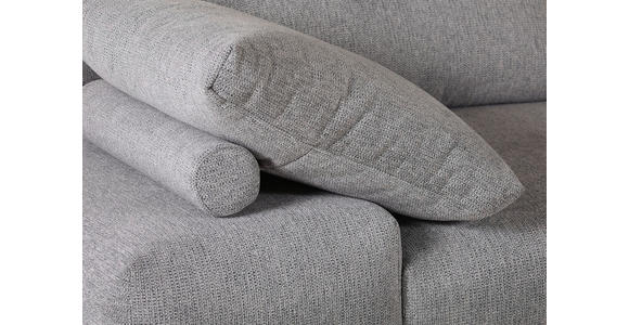 ECKSOFA Grau Flachgewebe Rückenkissen, Rücken echt  - Schwarz/Grau, KONVENTIONELL, Textil/Metall (310/240cm) - Carryhome