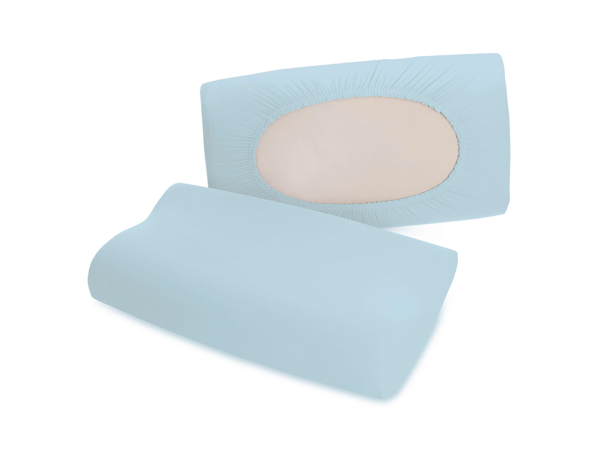 Schlafgut Kopfkissenbezug Pure Hellblau 40-70x40-90 cm