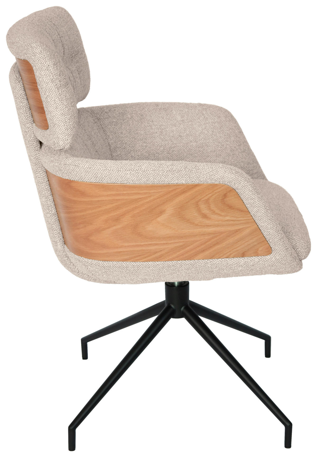 ARMLEHNSTUHL  in Eisen Webstoff  - Taupe/Eichefarben, Design, Holz/Textil (62/92/66cm) - Dieter Knoll