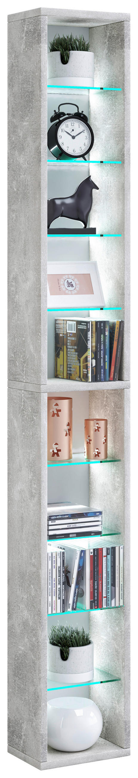 WANDREGAL 21/152/14 cm  - Grau, Design, Glas/Holzwerkstoff (21/152/14cm) - MID.YOU