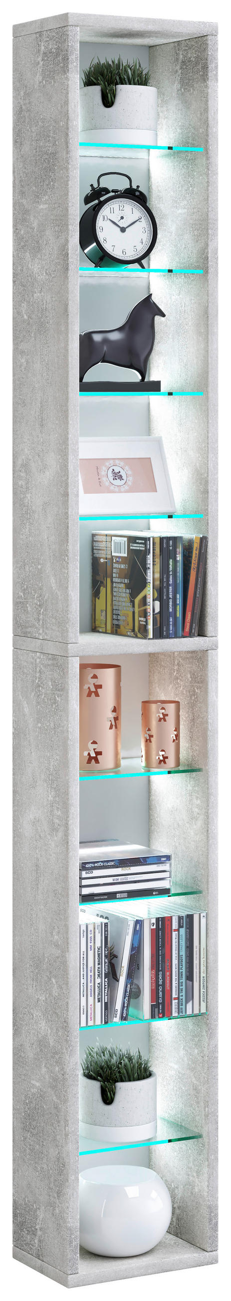 WANDREGAL 21/152/14 cm  - Grau, Design, Glas/Holzwerkstoff (21/152/14cm) - MID.YOU