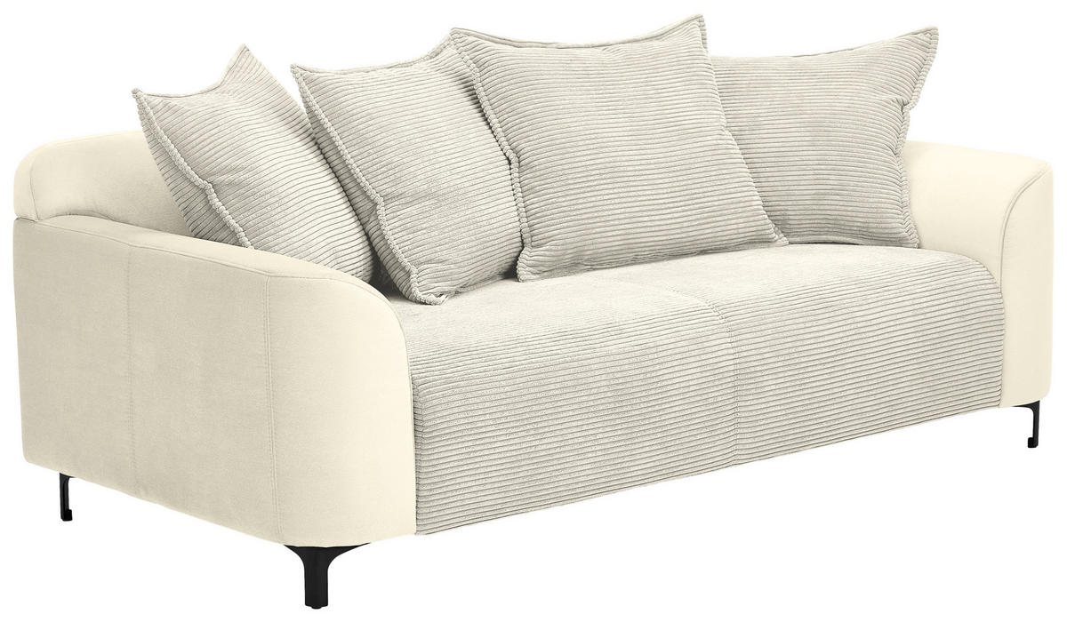 2,5-SITZER in Cord, Velours Beige  - Beige/Schwarz, Konventionell, Textil/Metall (200/84/99cm) - Carryhome