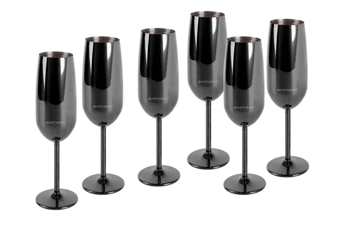 Set De Pahare 6 piese     - negru, Trend, metal (0,25l) - Echtwerk