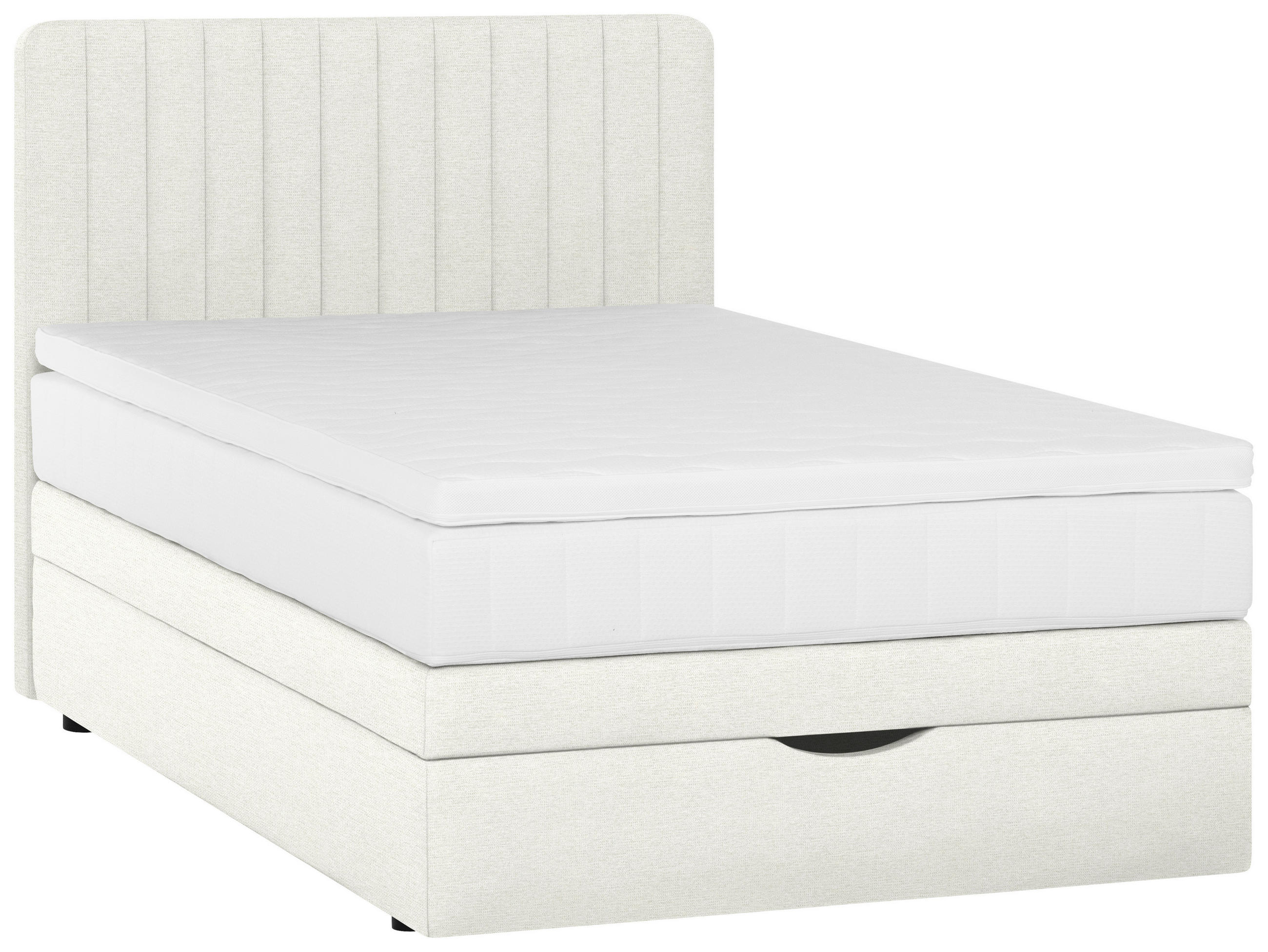 BOXSPRINGBETT 140/200 cm  in Weiß  - Schwarz/Weiß, KONVENTIONELL, Holzwerkstoff/Kunststoff (140/200cm) - Welnova