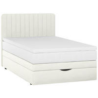 BOXSPRINGBETT 140/200 cm  in Weiß  - Schwarz/Weiß, KONVENTIONELL, Holzwerkstoff/Kunststoff (140/200cm) - Welnova