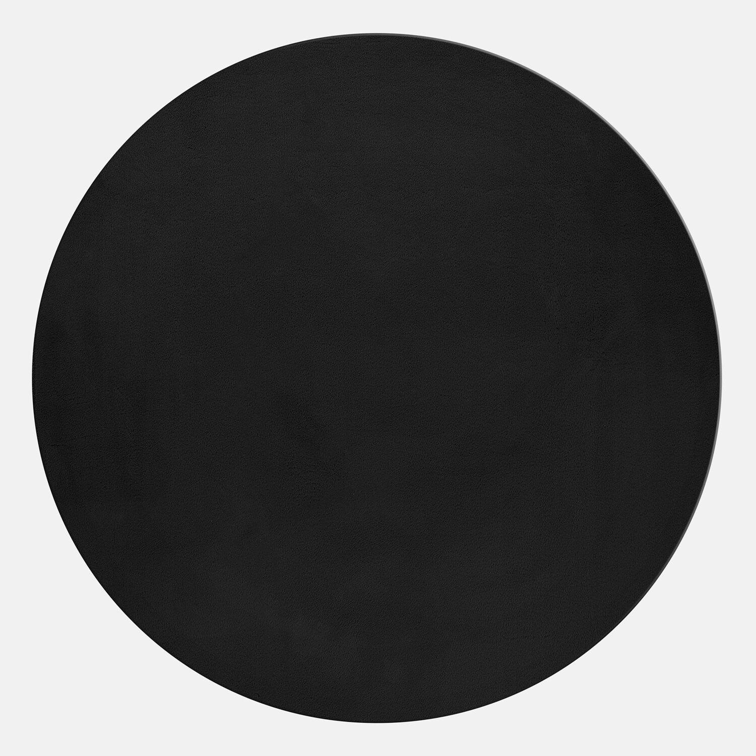 HOCHFLORTEPPICH 120/120 cm Pouffy Schwarz  - Schwarz, Basics, Textil (120/120cm)