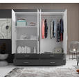 KLEIDERSCHRANK  in Graphitfarben, Weiß  - Alufarben/Graphitfarben, KONVENTIONELL, Glas/Holzwerkstoff (180/190/51cm) - Carryhome