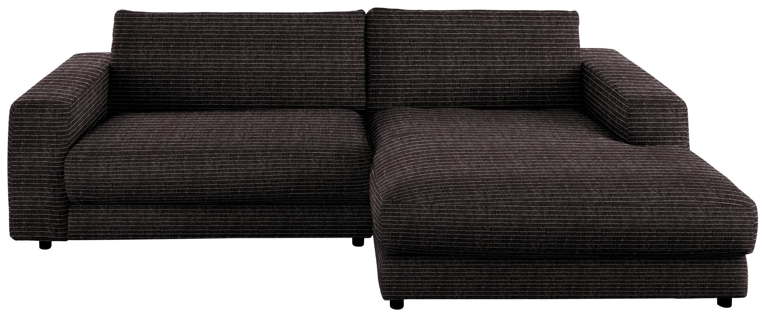 ECKSOFA in Chenille Anthrazit  - Anthrazit/Schwarz, Design, Kunststoff/Textil (270/190cm) - Lomoco