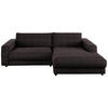 ECKSOFA in Chenille Anthrazit  - Anthrazit/Schwarz, Design, Kunststoff/Textil (270/190cm) - Lomoco