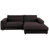 ECKSOFA in Chenille Anthrazit  - Anthrazit/Schwarz, Design, Kunststoff/Textil (270/190cm) - Lomoco