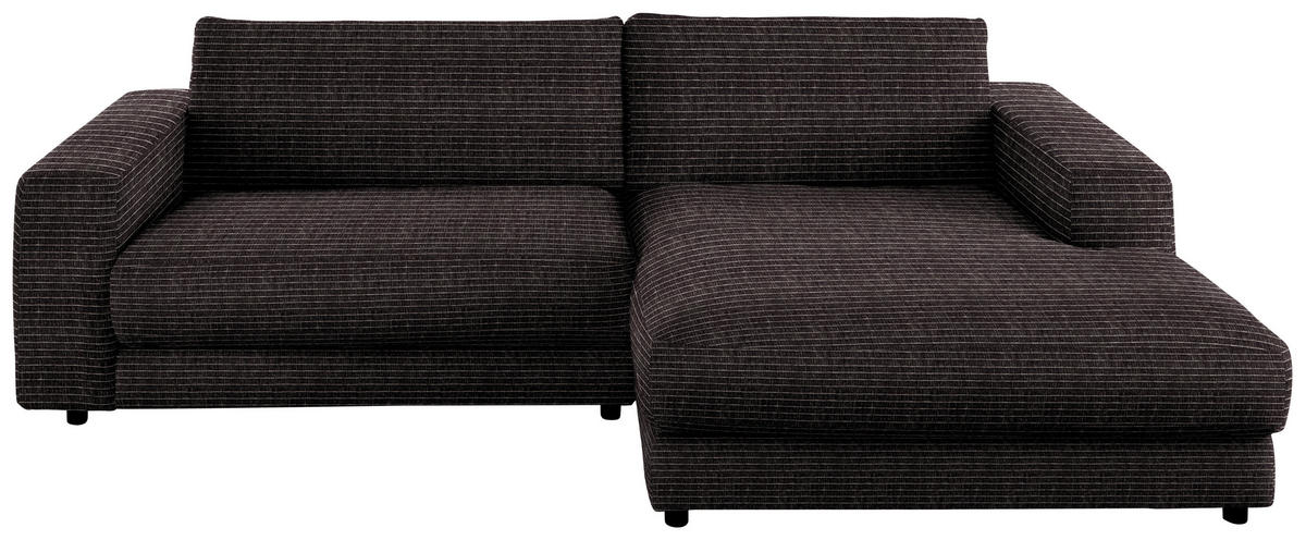 ECKSOFA in Chenille Anthrazit  - Anthrazit/Schwarz, Design, Kunststoff/Textil (270/190cm) - Lomoco