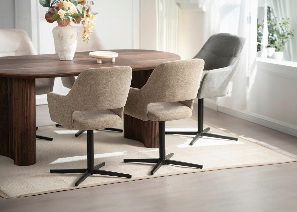 NASLANJAČ, les, kovina, tekstil rjavosiva  - rjavosiva/črna, Moderno, kovina/tekstil (56/86/63cm) - MID.YOU