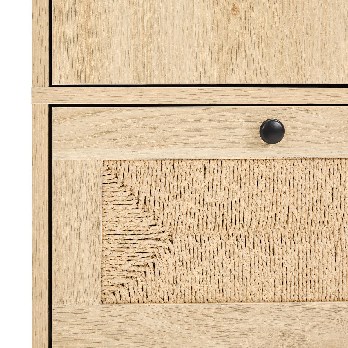 GARDEROBENSCHRANK  in 80/190/39 cm  - Schwarz/Naturfarben, Natur, Holz/Papier (80/190/39cm) - MID.YOU