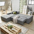 ECKSOFA in Webstoff Dunkelbraun  - Dunkelbraun/Silberfarben, Design, Kunststoff/Textil (194/280cm) - Carryhome