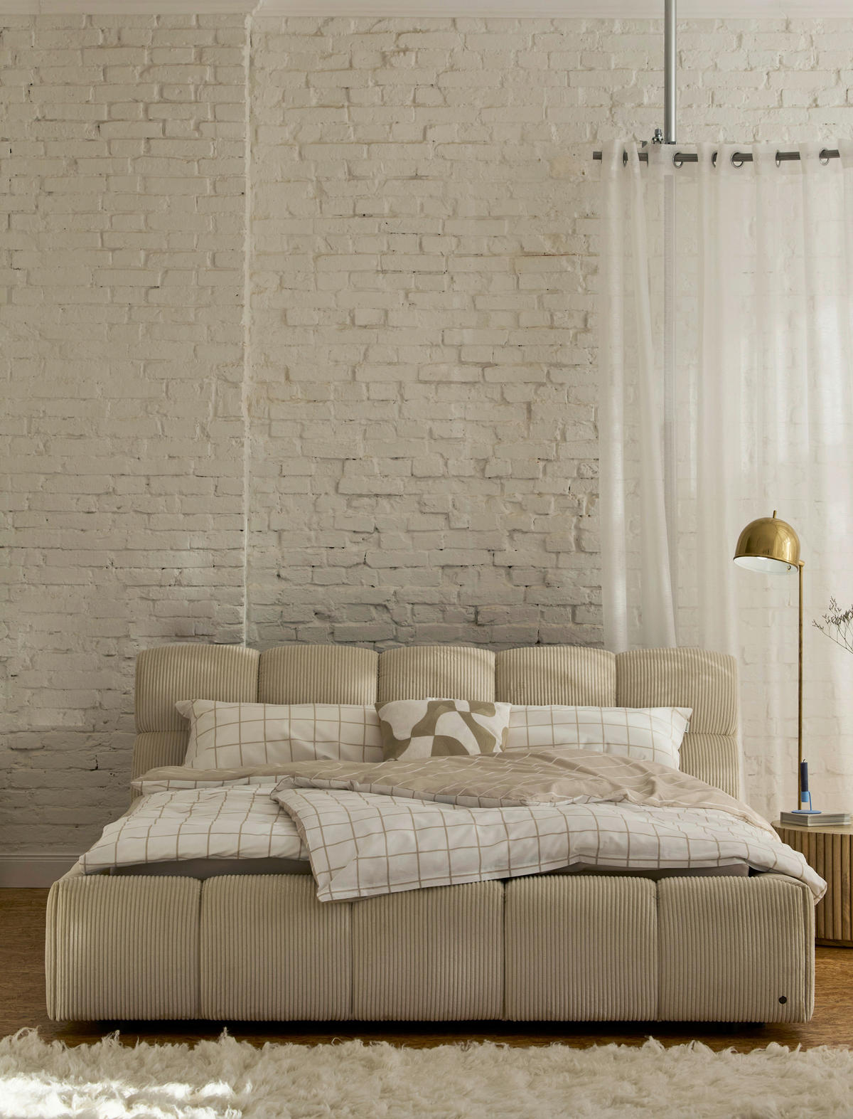 POLSTERBETT 140/200 cm,  in Beige,  - Beige/Schwarz, Design, Kunststoff/Textil (140/200cm) - Tom Tailor