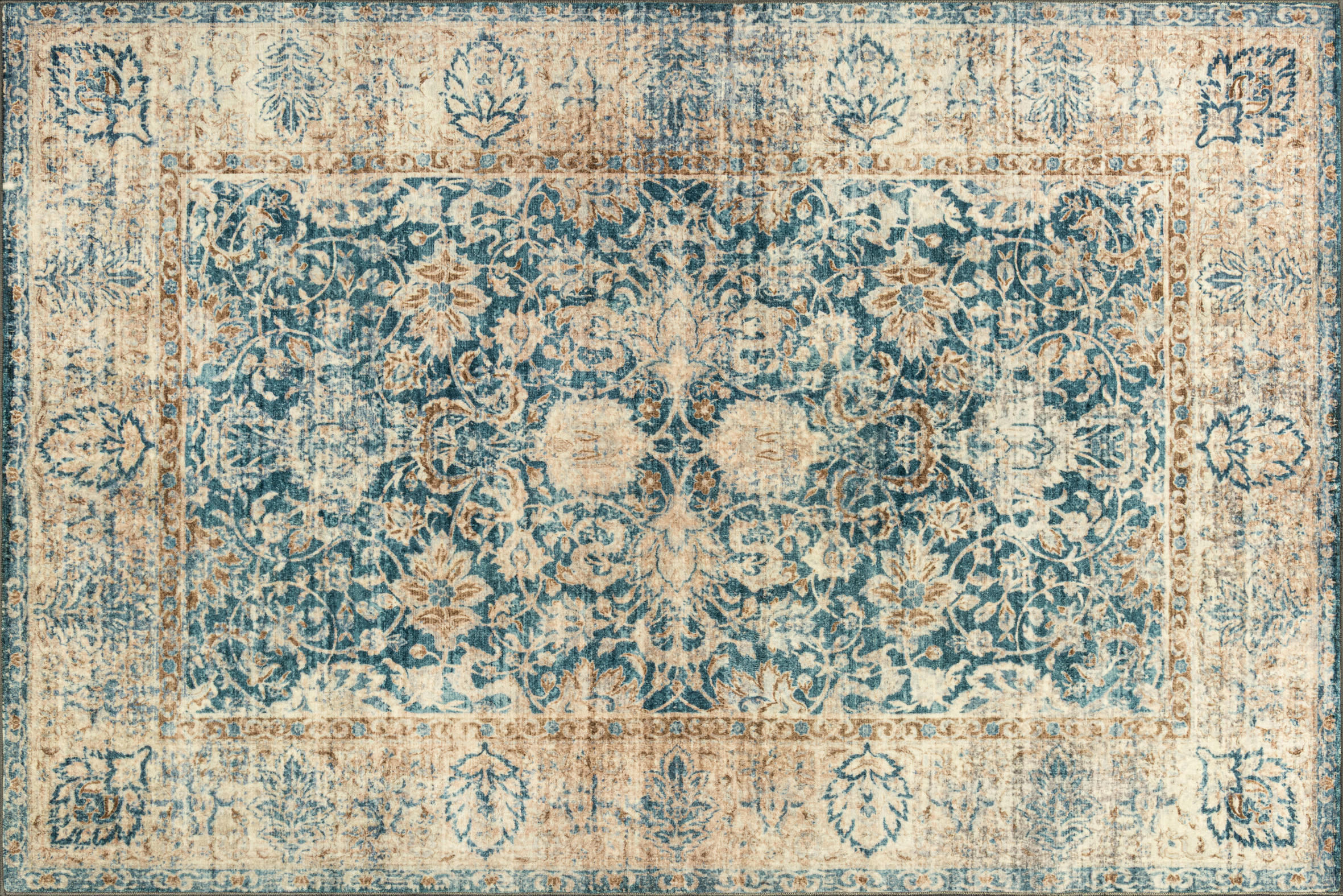 wash+dry Flachwebeteppich Aven Blau 120x180 cm