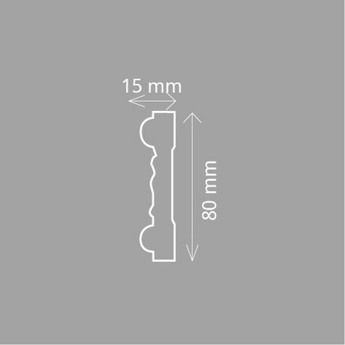 ZIERLEISTE 200/1,5/8,0 cm Weiß Kunststoff  - Weiß, Design, Kunststoff (200/1,5/8,0cm)
