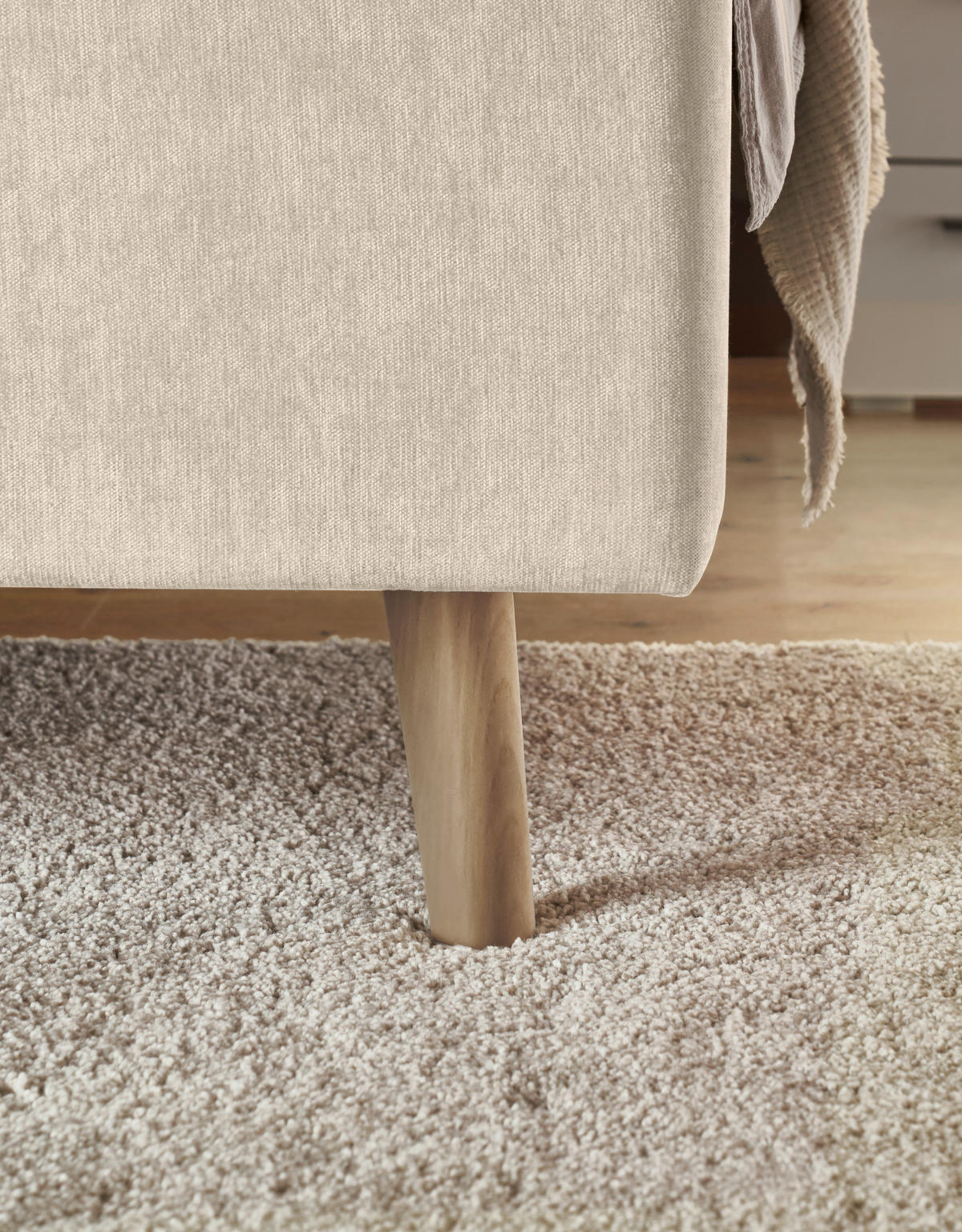 POLSTERBETT 140/200 cm,  in Beige,  - Eichefarben/Beige, KONVENTIONELL, Holz/Textil (140/200cm) - SetOne by Musterring