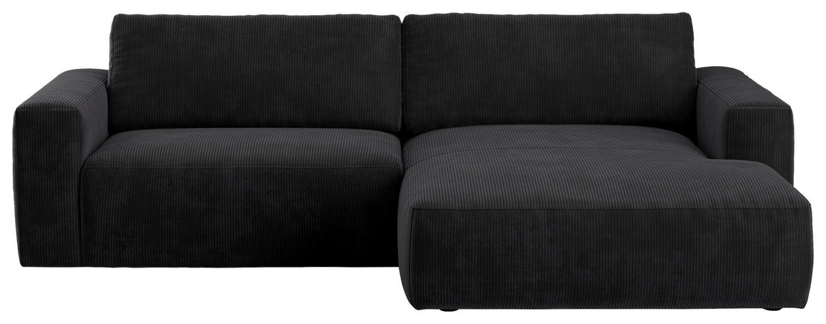 ECKSOFA in Mikrofaser Dunkelbraun  283/175 cm  - Dunkelbraun/Schwarz, MODERN, Kunststoff/Textil (283/175cm) - MID.YOU