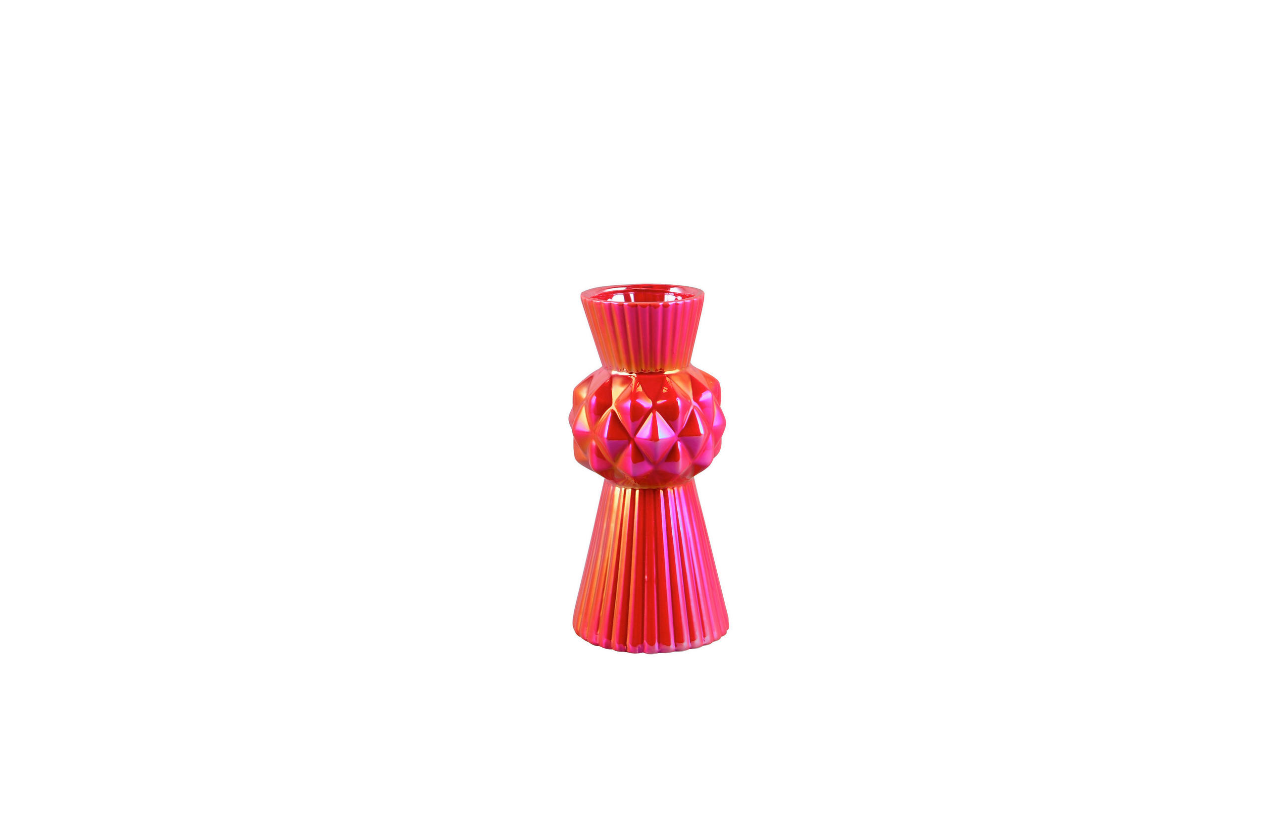 DEKOVASE  - Rot, Basics, Keramik (13/13/28,5cm)