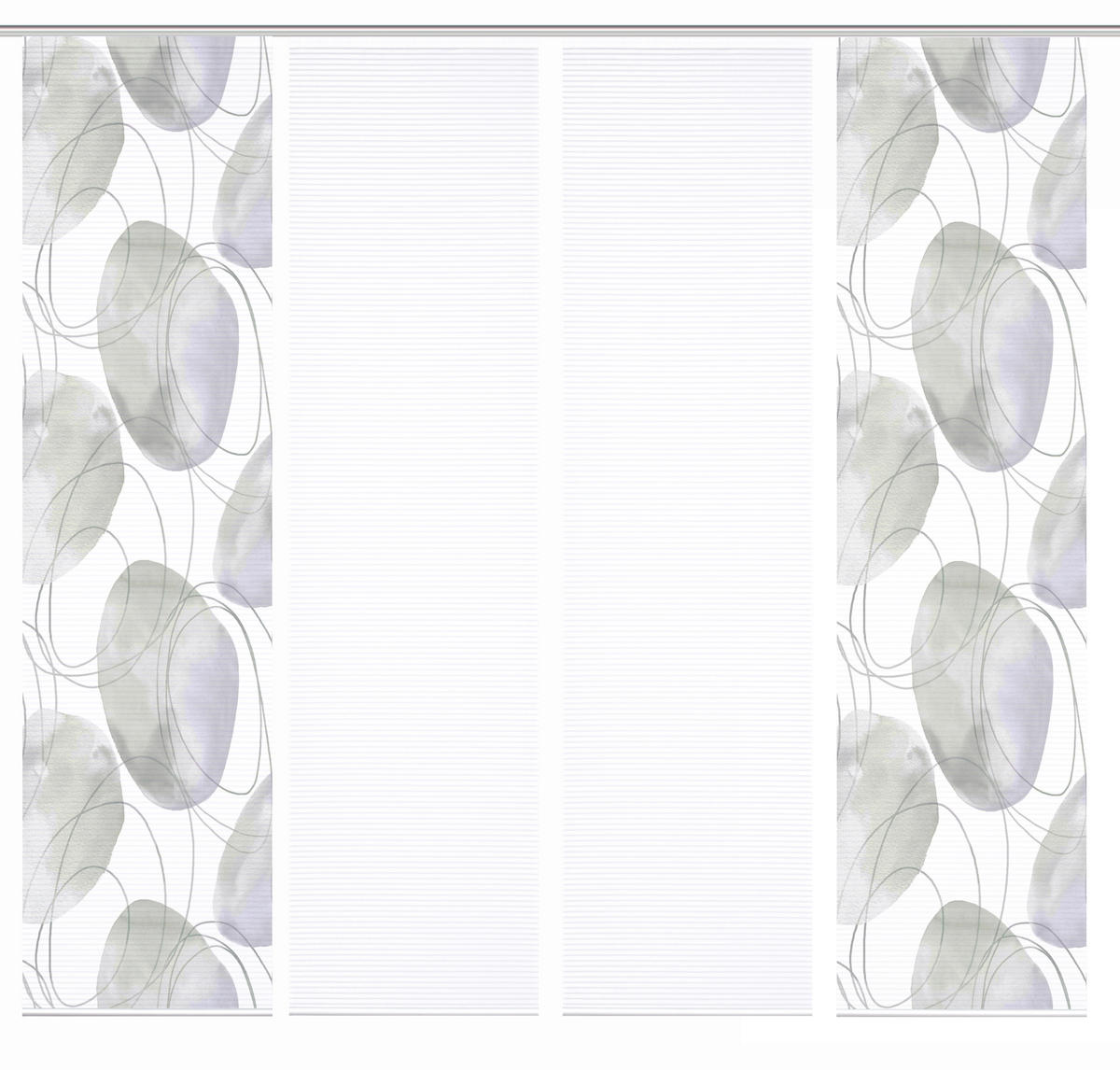 FLÄCHENVORHANG  4 Stück  blickdicht  60/245 cm   - Flieder/Weiß, Natur, Textil (60/245cm)